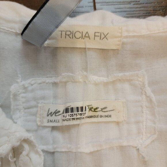 Free People x Tricia Fix Blouse Women S Boho Chic Whimsical Renaissance Medieval - Picture 5 of 8